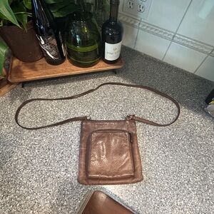 Vintage Fossil Small Brown Leather Shoulder Bag